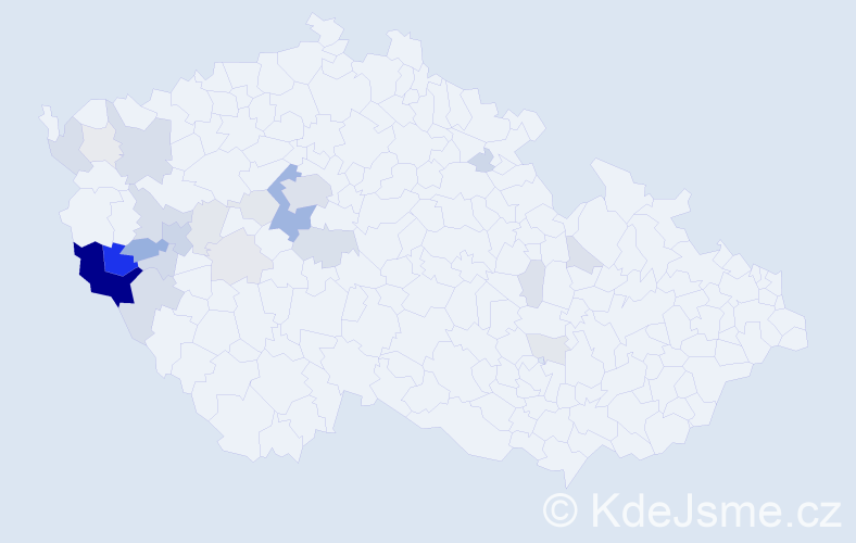 Příjmení: 'Mathauser', počet výskytů 98 v celé ČR