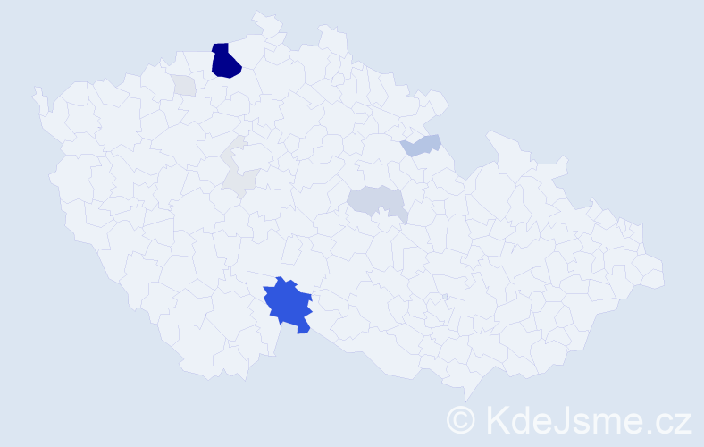 Příjmení: 'Cibríková', počet výskytů 56 v celé ČR