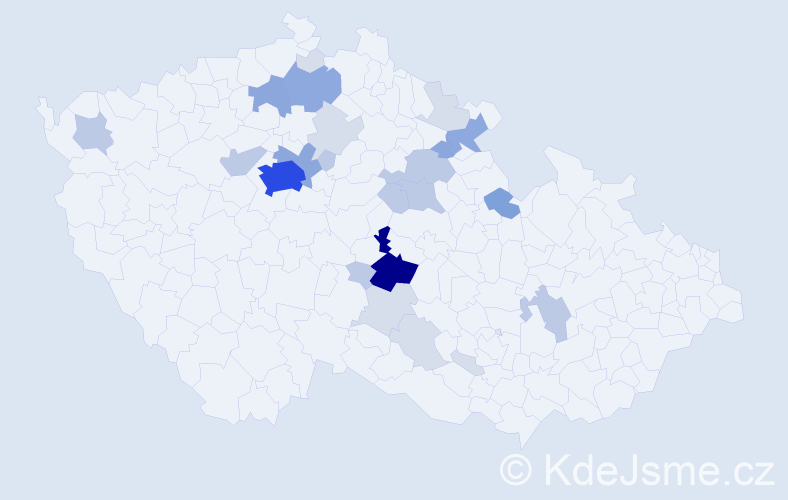 Příjmení: 'Sibera', počet výskytů 76 v celé ČR