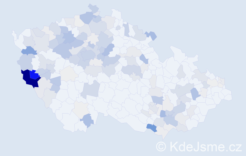 Příjmení: 'Ledvina', počet výskytů 553 v celé ČR