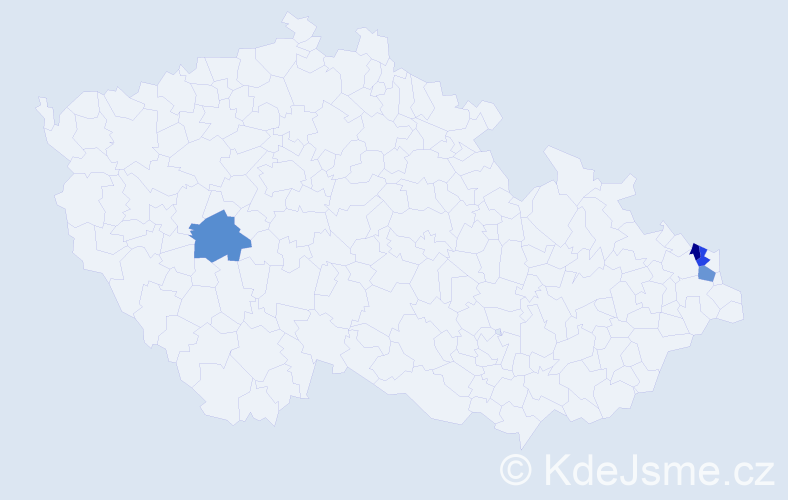 Příjmení: 'Kuldanková', počet výskytů 4 v celé ČR