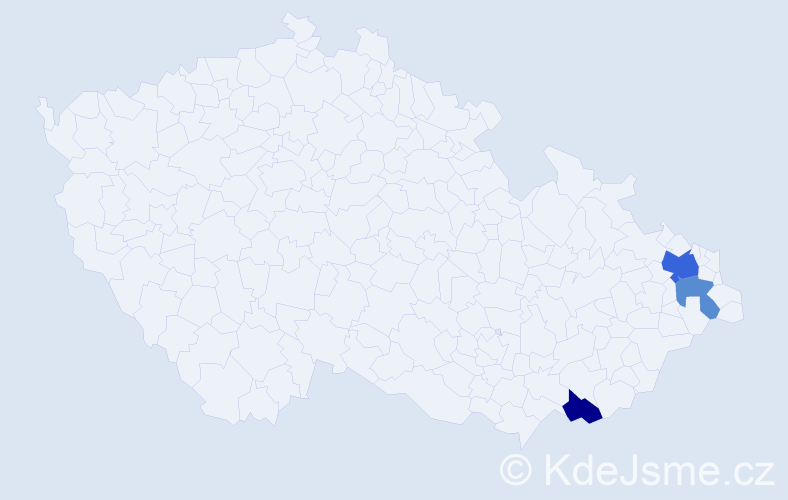 Příjmení: 'Kolenc', počet výskytů 5 v celé ČR