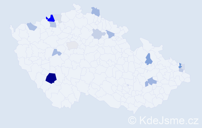 Příjmení: 'Demetr', počet výskytů 42 v celé ČR