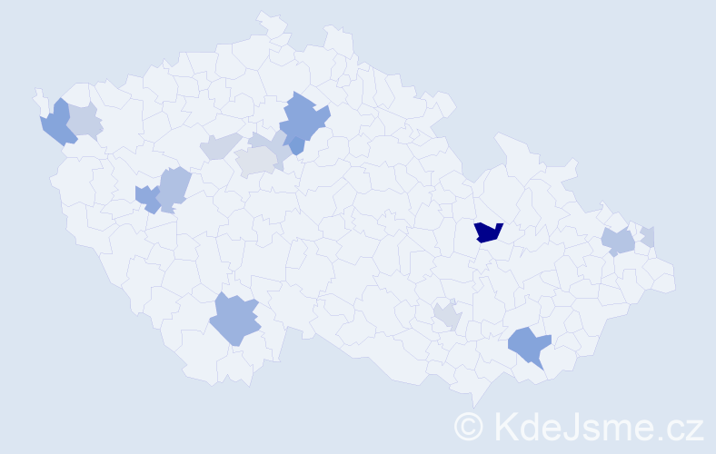 Příjmení: 'Jordanovová', počet výskytů 34 v celé ČR