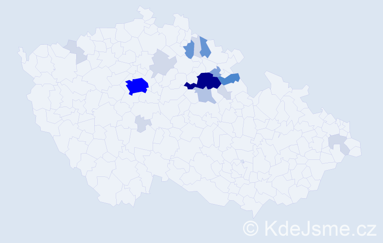 Příjmení: 'Frynta', počet výskytů 60 v celé ČR