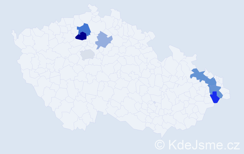 Příjmení: 'Madry', počet výskytů 17 v celé ČR