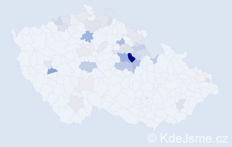 Příjmení: 'Bidlo', počet výskytů 146 v celé ČR