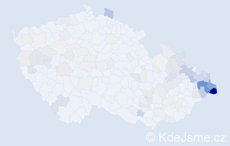Příjmení: 'Kohutová', počet výskytů 657 v celé ČR