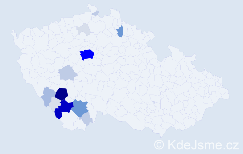 Příjmení: 'Kahudová', počet výskytů 79 v celé ČR