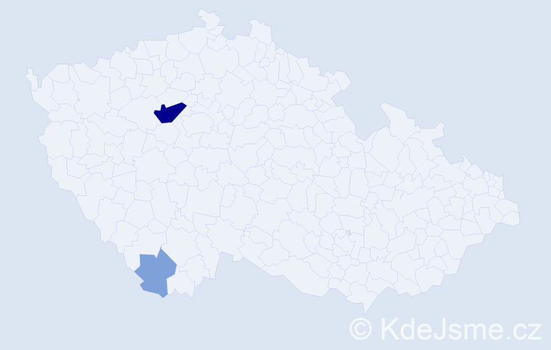 Příjmení: 'Andruchovič', počet výskytů 9 v celé ČR