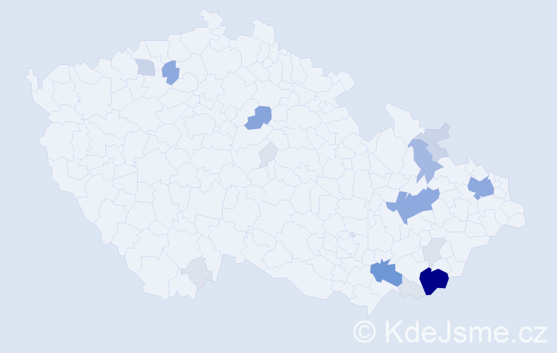 Příjmení: 'Čubík', počet výskytů 68 v celé ČR