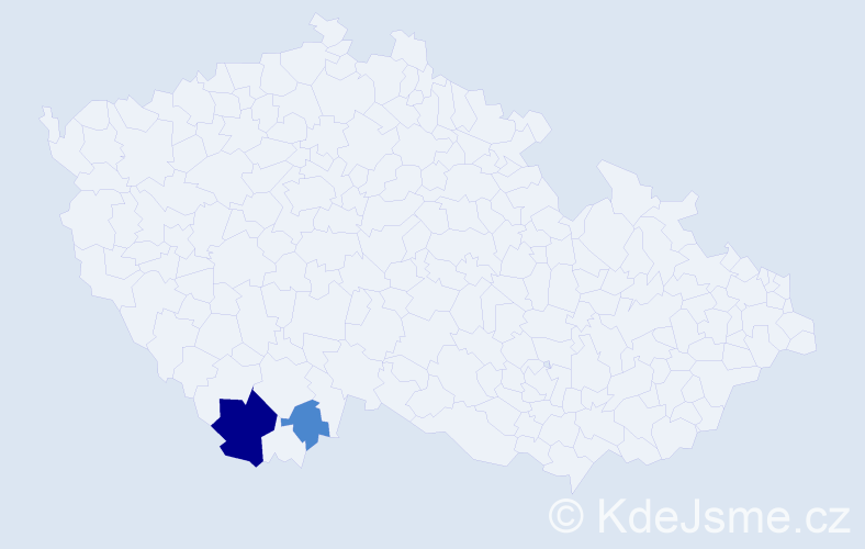 Příjmení: 'Patuczová', počet výskytů 6 v celé ČR