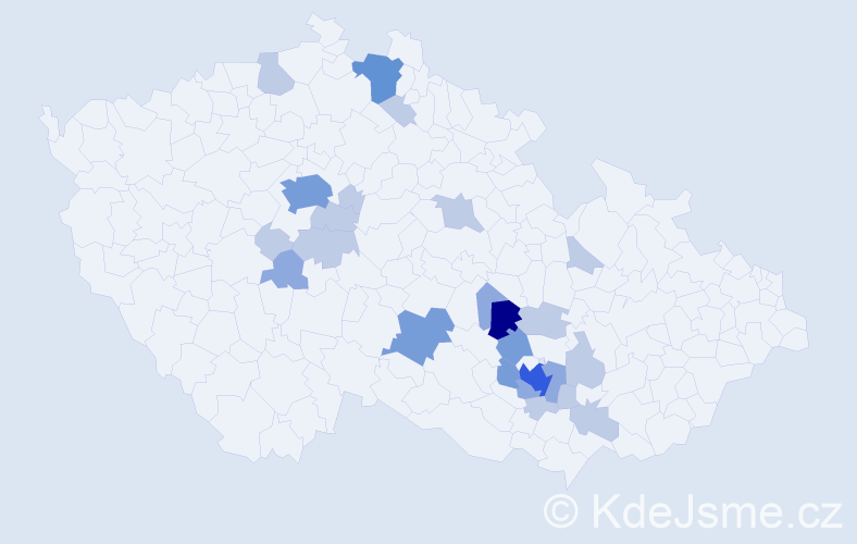 Příjmení: 'Sadecká', počet výskytů 51 v celé ČR