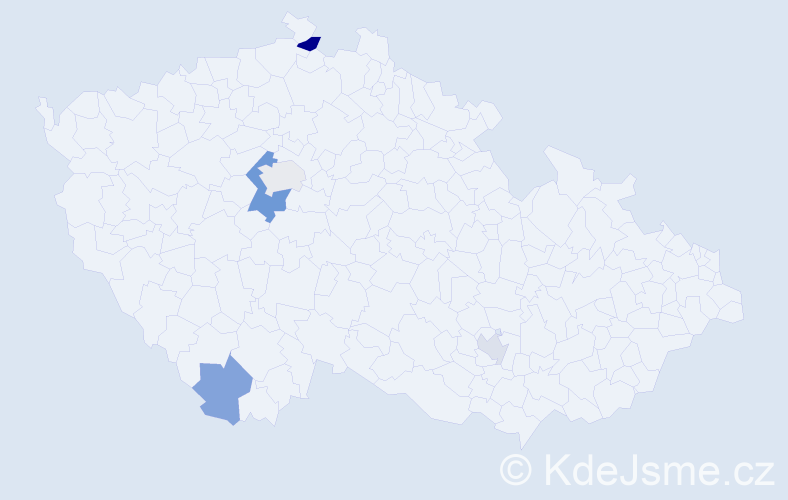 Příjmení: 'Kemp', počet výskytů 8 v celé ČR