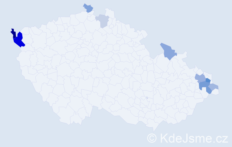 Příjmení: 'Čapandová', počet výskytů 22 v celé ČR