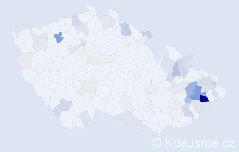 Příjmení: 'Cabáková', počet výskytů 248 v celé ČR