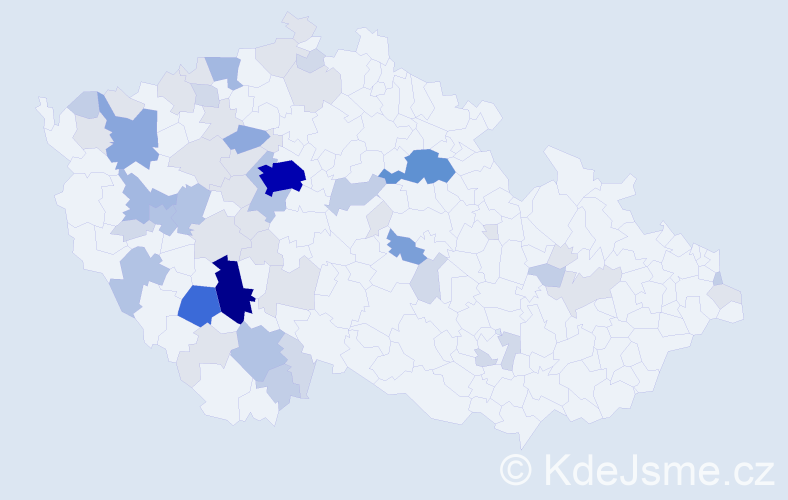 Příjmení: 'Zborník', počet výskytů 194 v celé ČR
