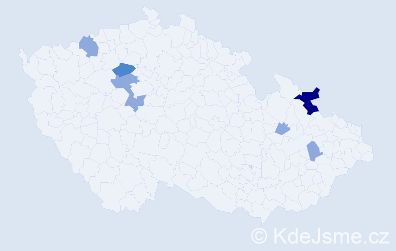 Příjmení: 'Talapková', počet výskytů 15 v celé ČR