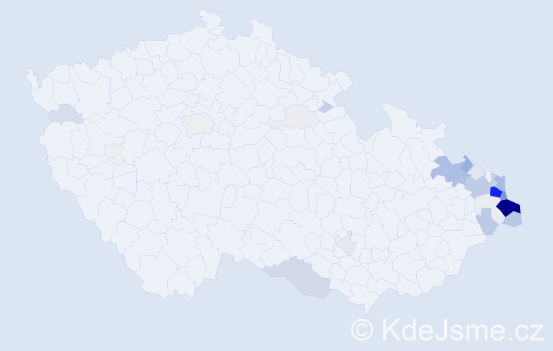 Příjmení: 'Kubiczková', počet výskytů 159 v celé ČR