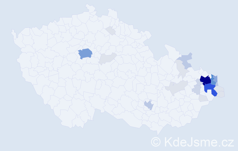 Příjmení: 'Lapiš', počet výskytů 103 v celé ČR