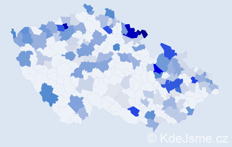 Příjmení: 'Schubert', počet výskytů 438 v celé ČR