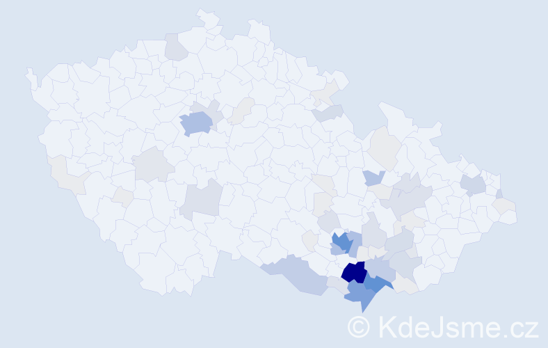 Příjmení: 'Mikulica', počet výskytů 261 v celé ČR