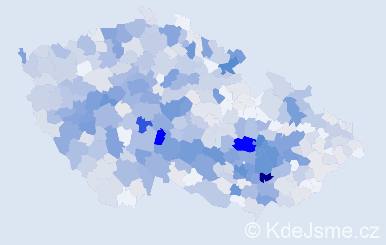 Příjmení: 'Vlach', počet výskytů 2631 v celé ČR