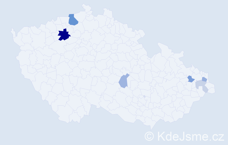 Příjmení: 'Křibalová', počet výskytů 16 v celé ČR