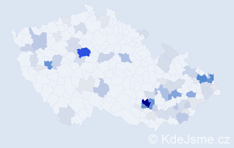 Příjmení: 'Dostalová', počet výskytů 244 v celé ČR
