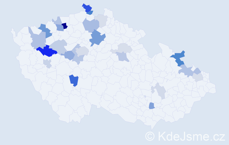 Příjmení: 'Krzáková', počet výskytů 60 v celé ČR