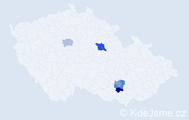 Příjmení: 'Nikityuk', počet výskytů 9 v celé ČR