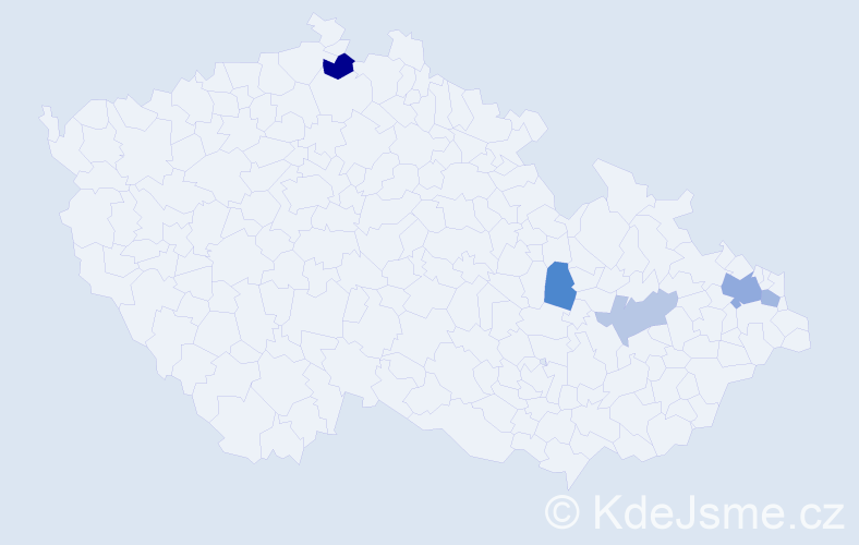 Příjmení: 'Sondor', počet výskytů 8 v celé ČR