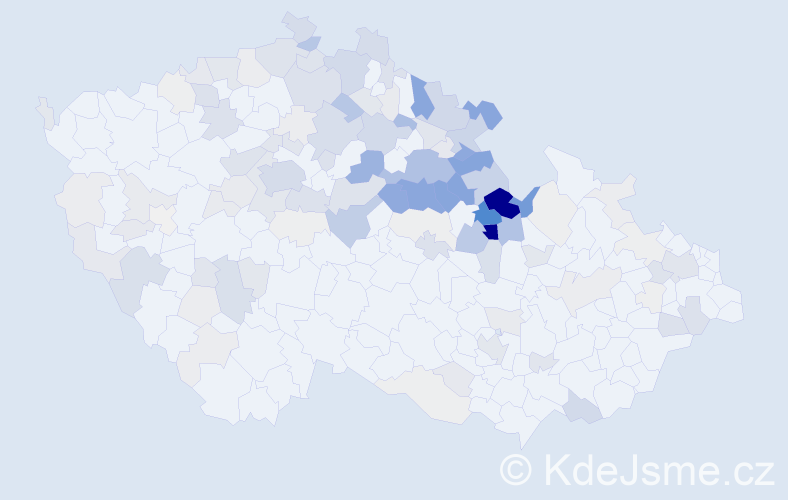 Příjmení: 'Vencl', počet výskytů 614 v celé ČR