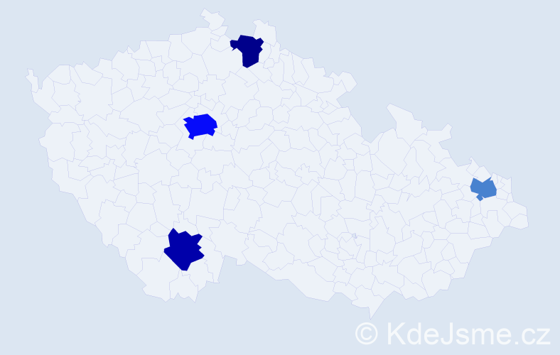 Příjmení: 'Roussel', počet výskytů 8 v celé ČR