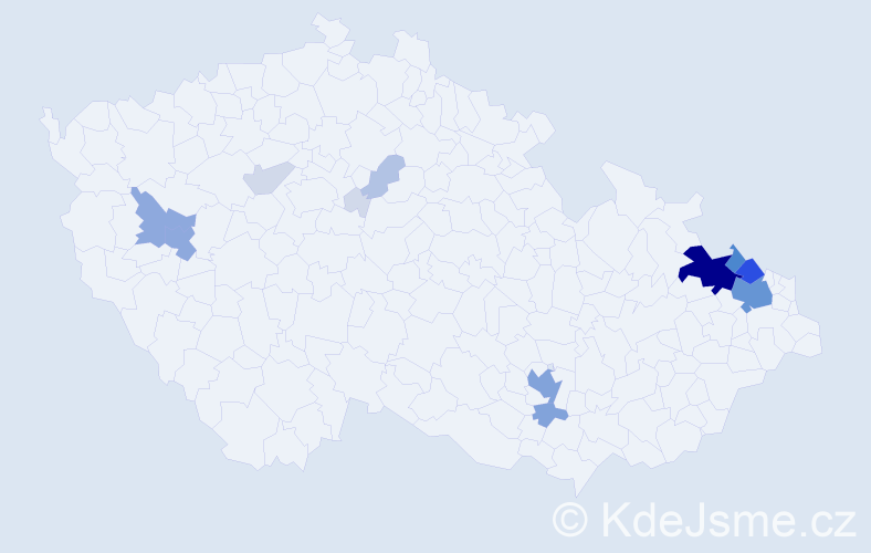 Příjmení: 'Fussová', počet výskytů 58 v celé ČR