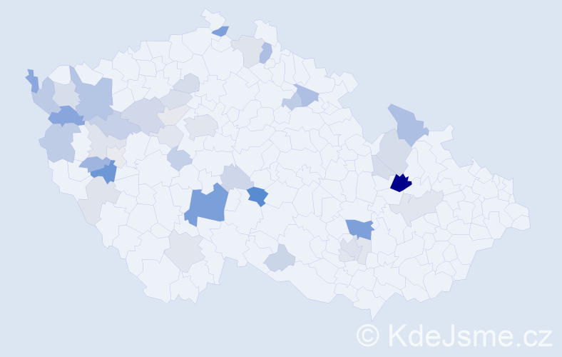 Příjmení: 'Pecher', počet výskytů 111 v celé ČR