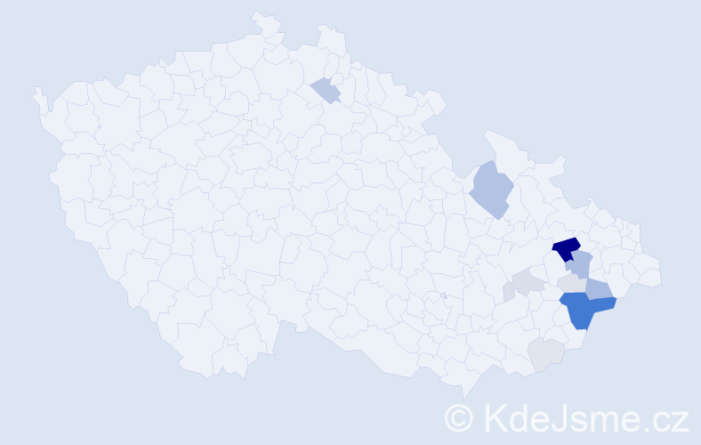 Příjmení: 'Tymrák', počet výskytů 48 v celé ČR