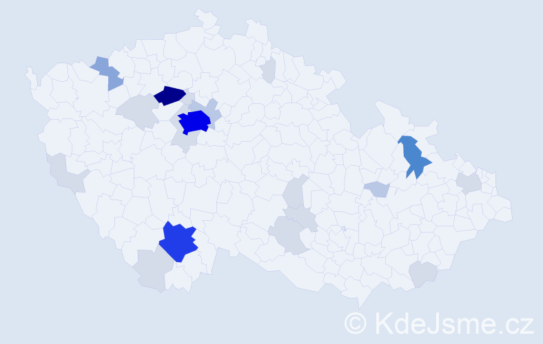 Příjmení: 'Bakalářová', počet výskytů 73 v celé ČR