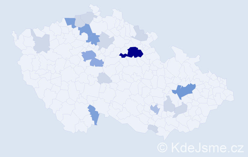 Příjmení: 'Srpek', počet výskytů 53 v celé ČR