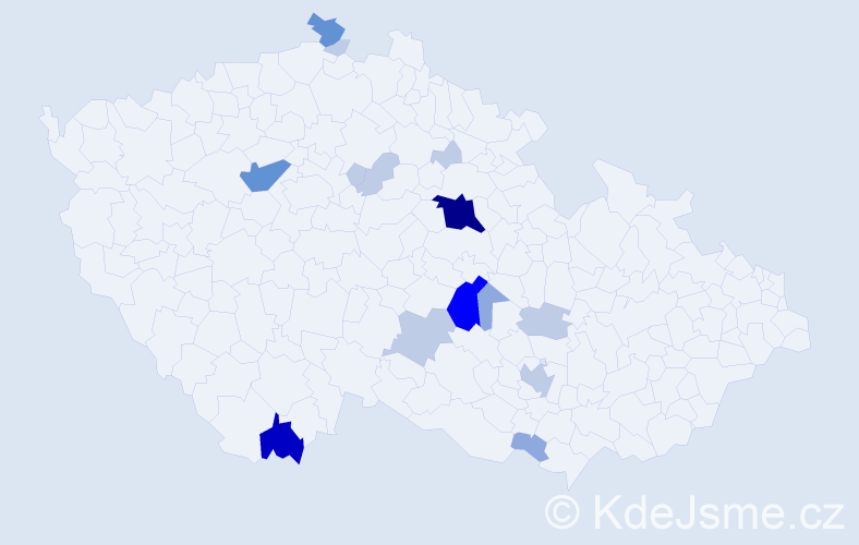 Příjmení: 'Ločárková', počet výskytů 46 v celé ČR