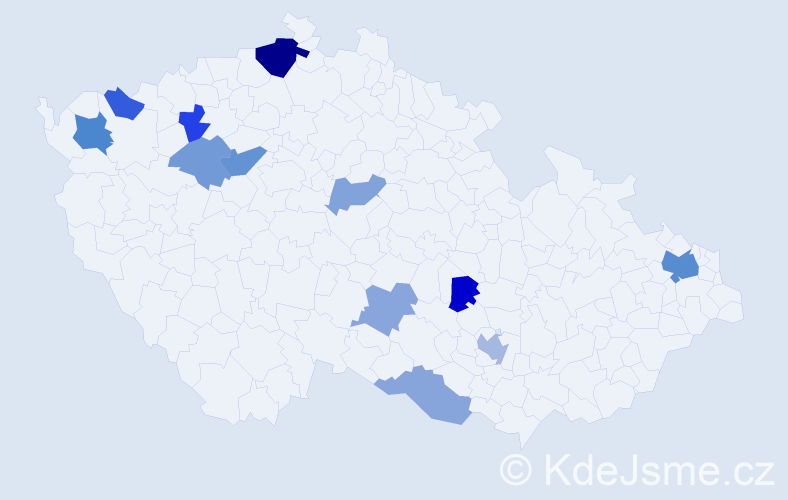 Příjmení: 'Bauchnerová', počet výskytů 22 v celé ČR