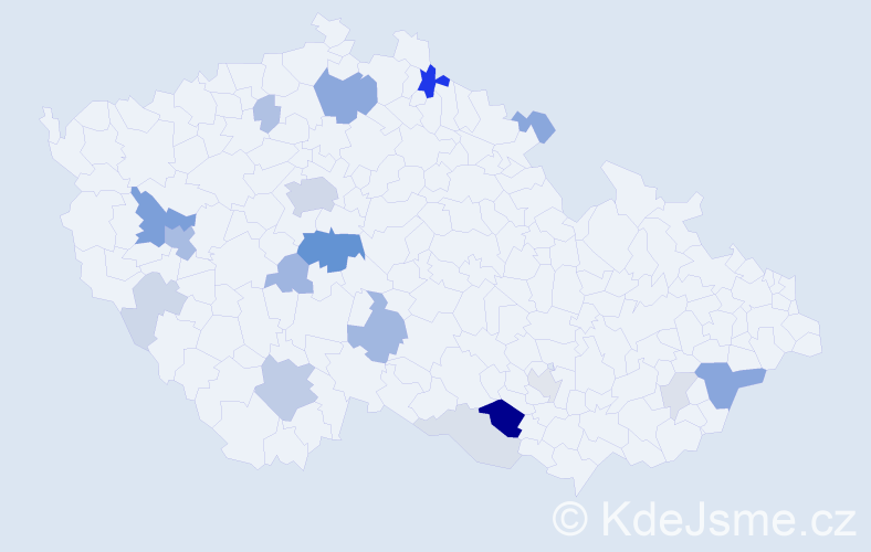 Příjmení: 'Scharf', počet výskytů 58 v celé ČR