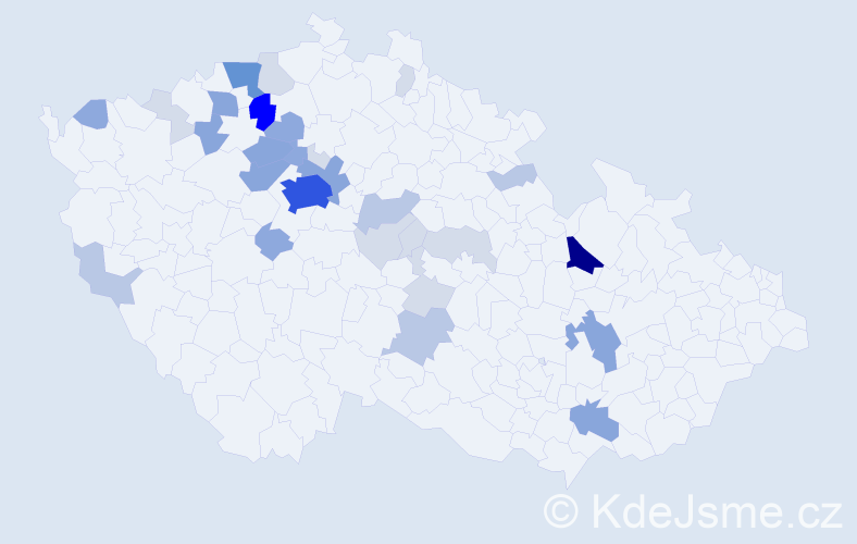 Příjmení: 'Kunrt', počet výskytů 106 v celé ČR