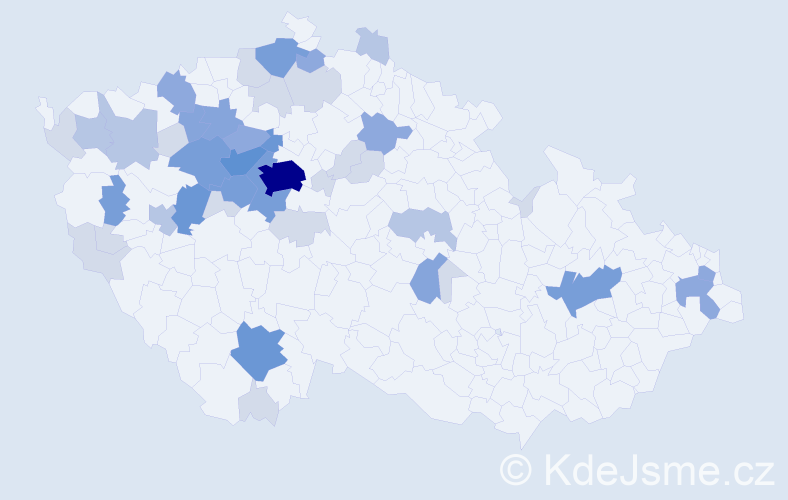 Příjmení: 'Krabec', počet výskytů 127 v celé ČR