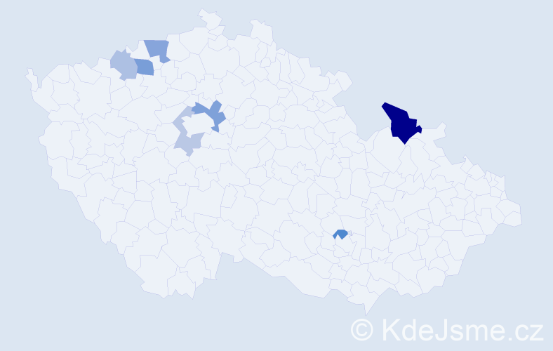 Příjmení: 'Chorváth', počet výskytů 13 v celé ČR
