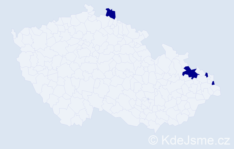 Příjmení: 'Samel', počet výskytů 8 v celé ČR