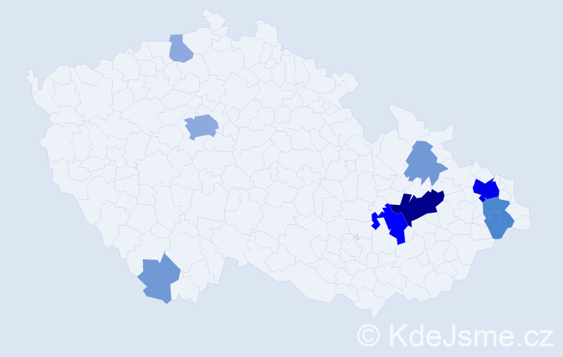 Příjmení: 'Halabica', počet výskytů 29 v celé ČR