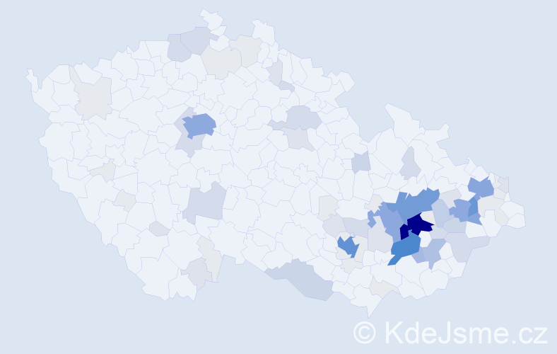Příjmení: 'Černošková', počet výskytů 285 v celé ČR