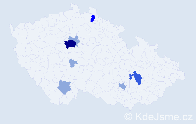 Příjmení: 'Roden', počet výskytů 16 v celé ČR