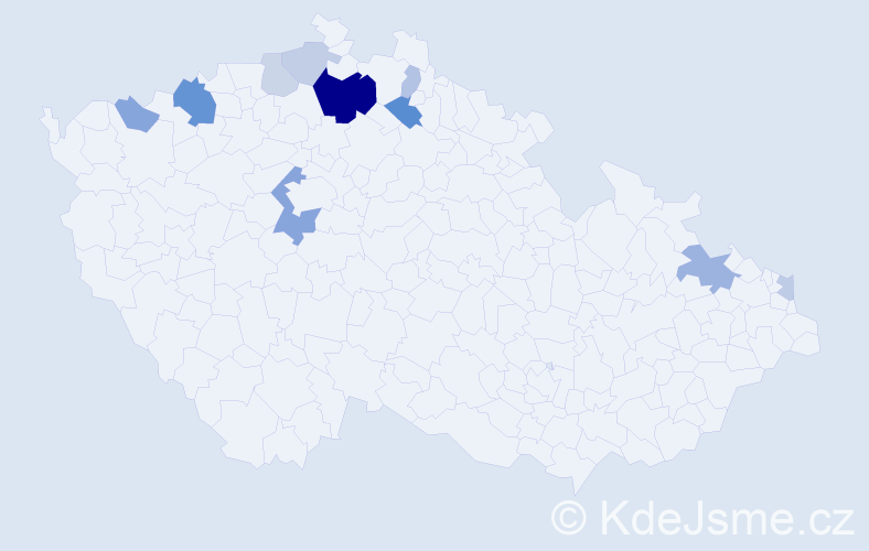 Příjmení: 'Kubašová', počet výskytů 26 v celé ČR